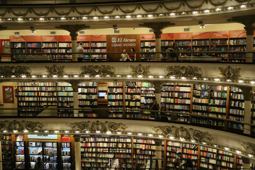 Grand historic library reading room